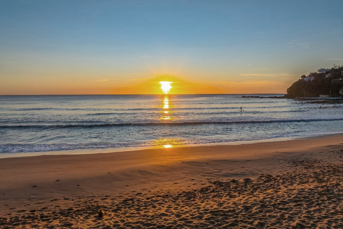 Peaceful sunset beach